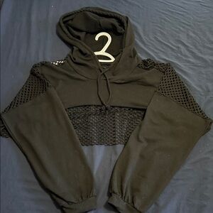 SHEIN Black Mesh Detail Top